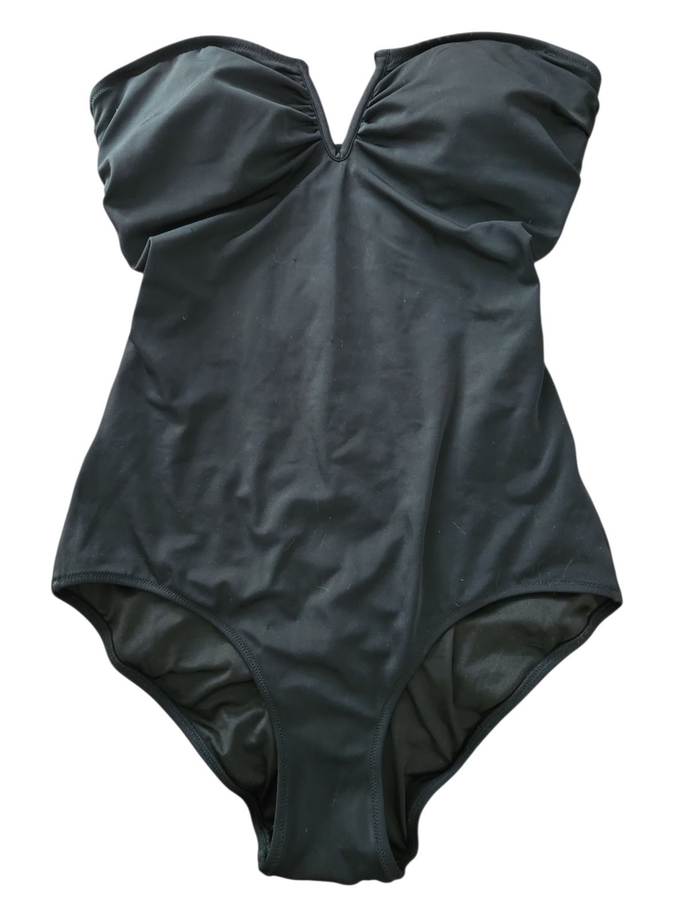 Victoria's Secret Black Strapless Sweetheart One-Piece Swimsuit V-wire Plunge S